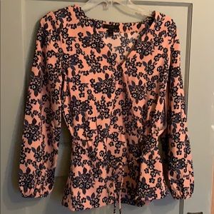 NWOT J. Crew 2T Faux wrap shirt